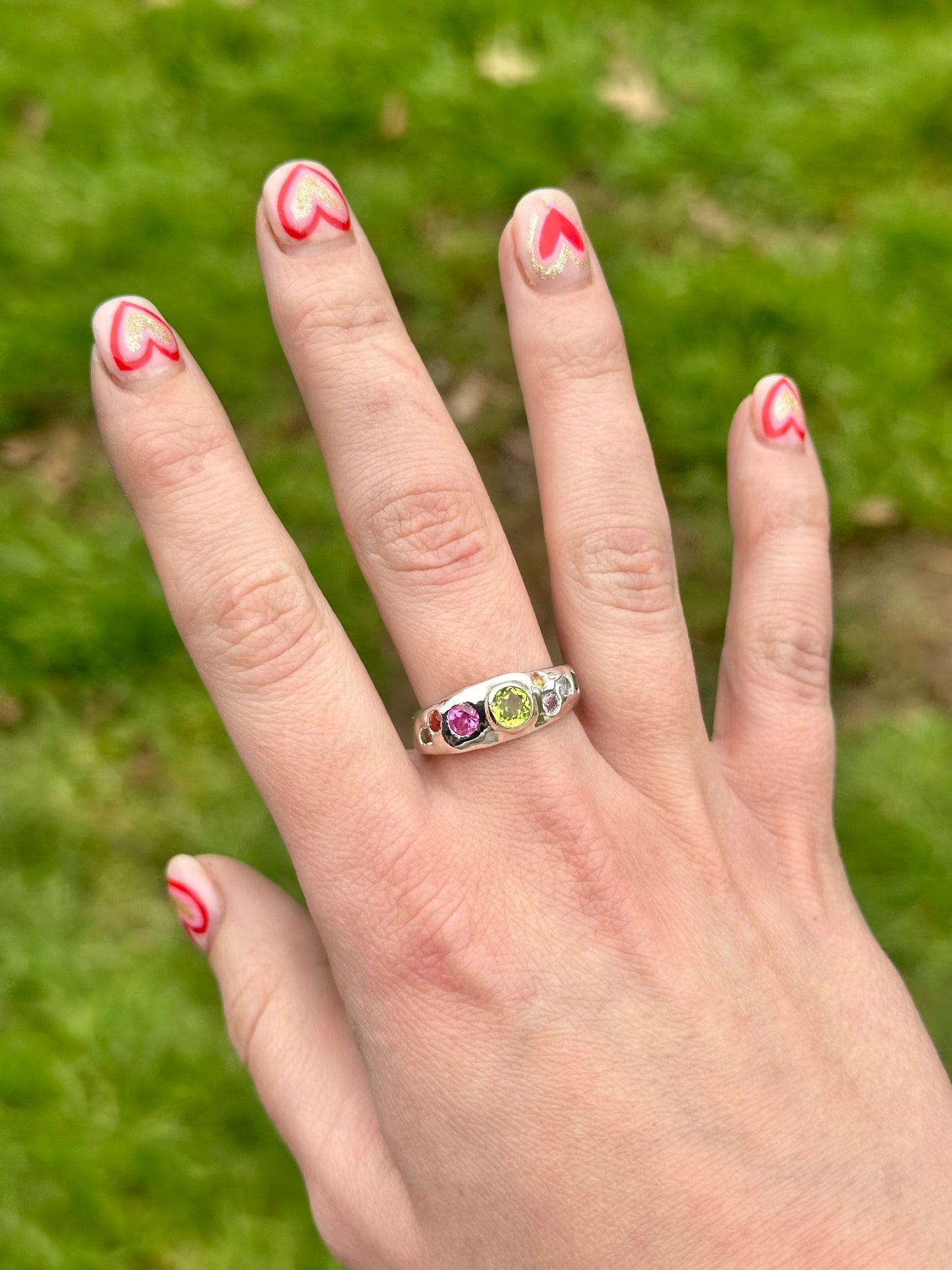 Peridot Confetti Ring