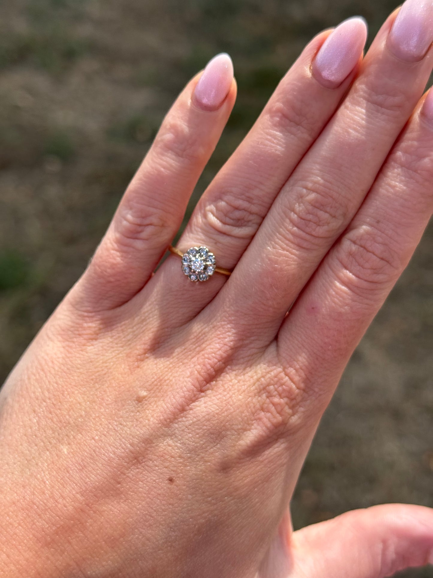 Vintage Natural Diamond Flower Ring