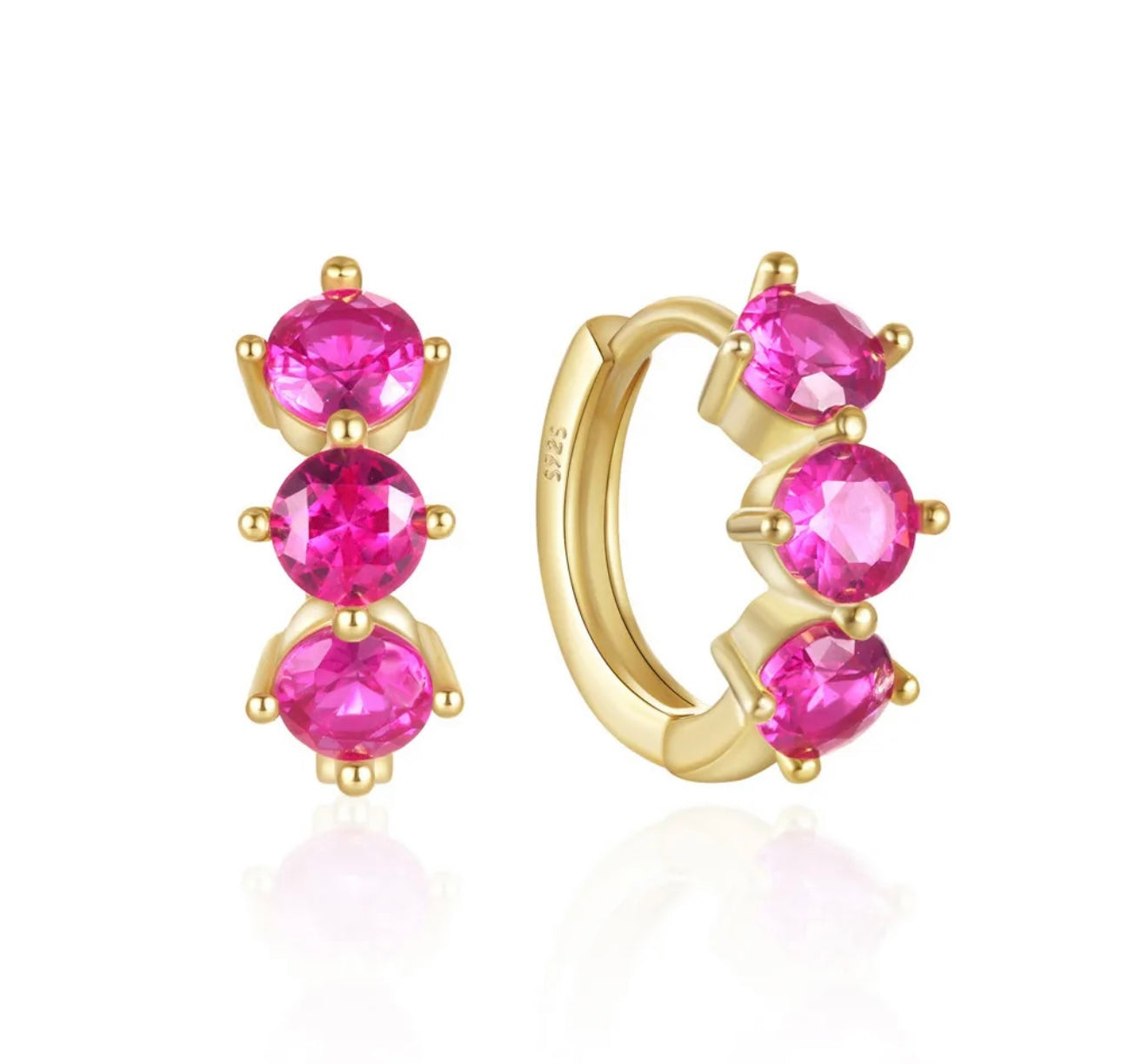 Rosetta Huggie Earrings, 14k thick gold plate on sterling silver