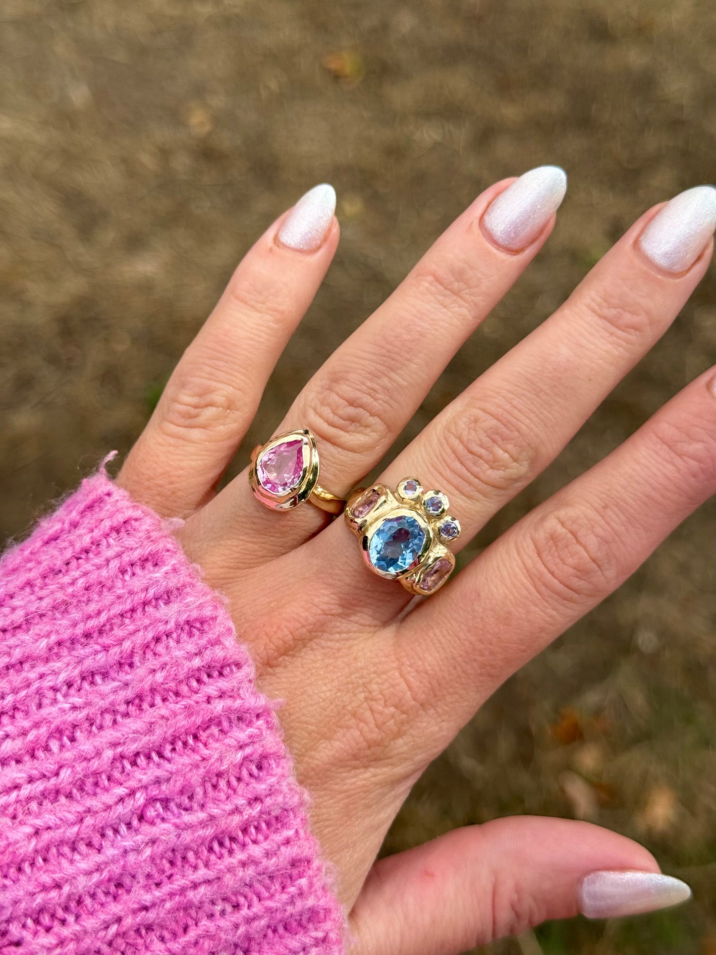 Pink Pear Ring