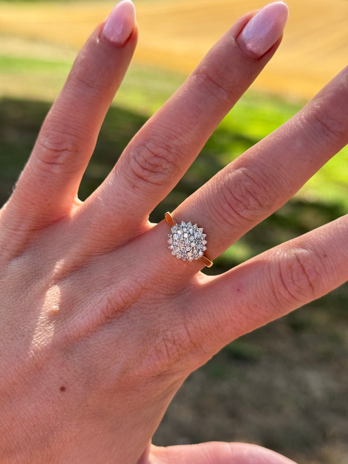 Vintage Diamond Cluster Flower ring
