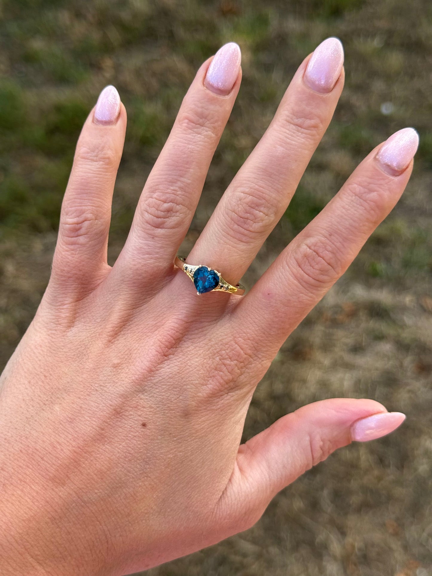 Vintage Blue Heart ring
