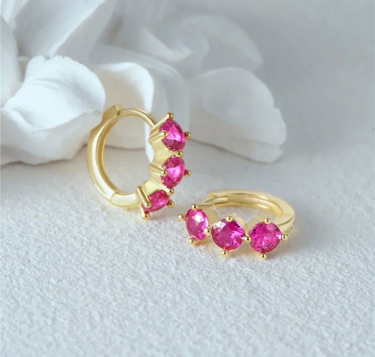 Rosetta Huggie Earrings, 14k thick gold plate on sterling silver