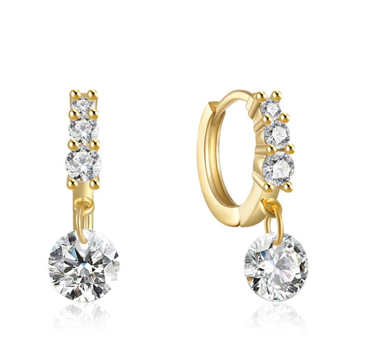 Crystal Clear Huggie Earrings