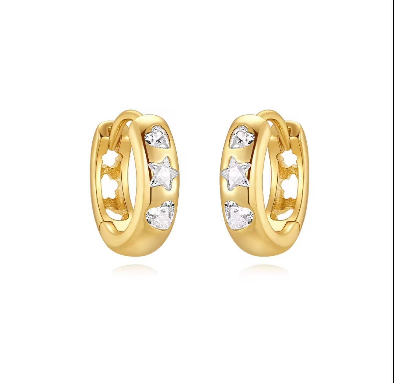 Crystal Huggie Hoops