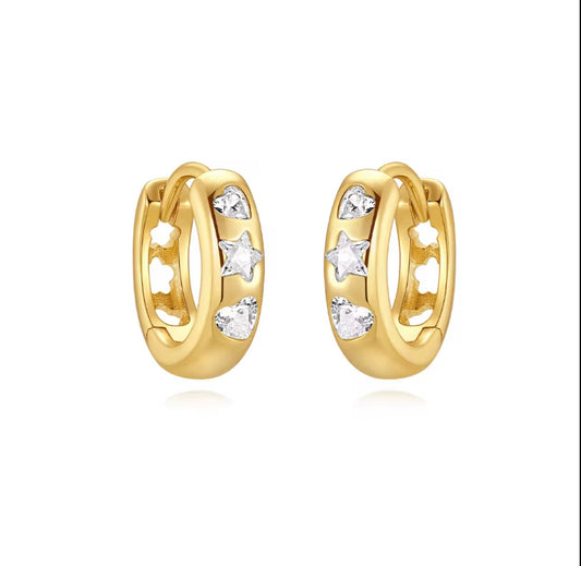 Crystal Huggie Hoops