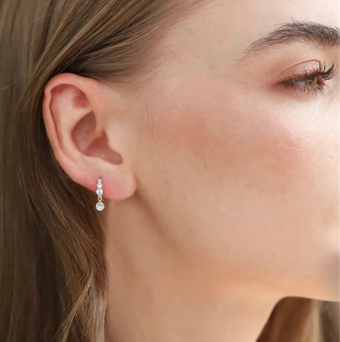 Crystal Clear Huggie Earrings
