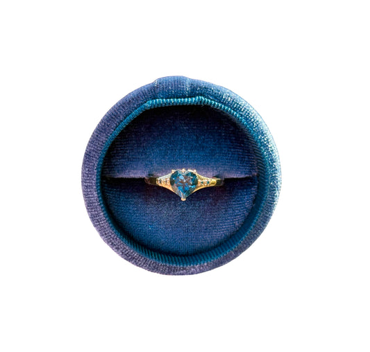 Vintage Blue Heart ring