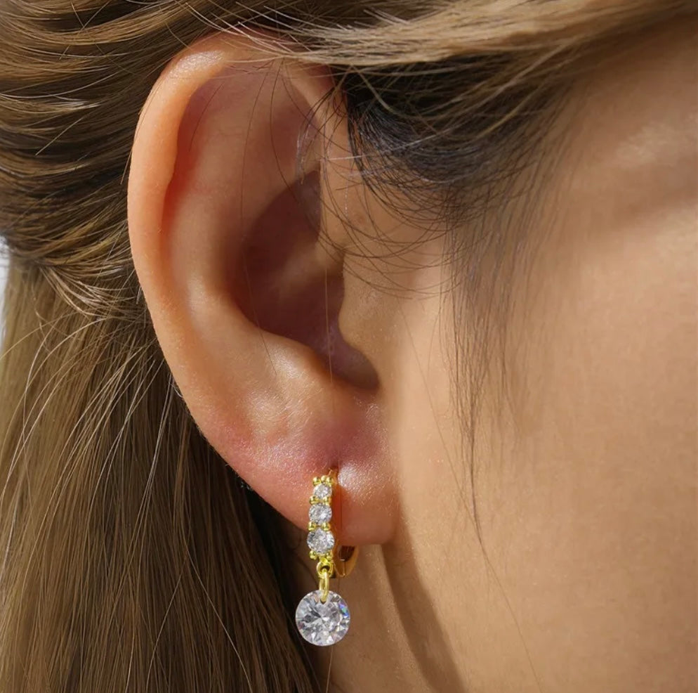 Crystal Clear Huggie Earrings