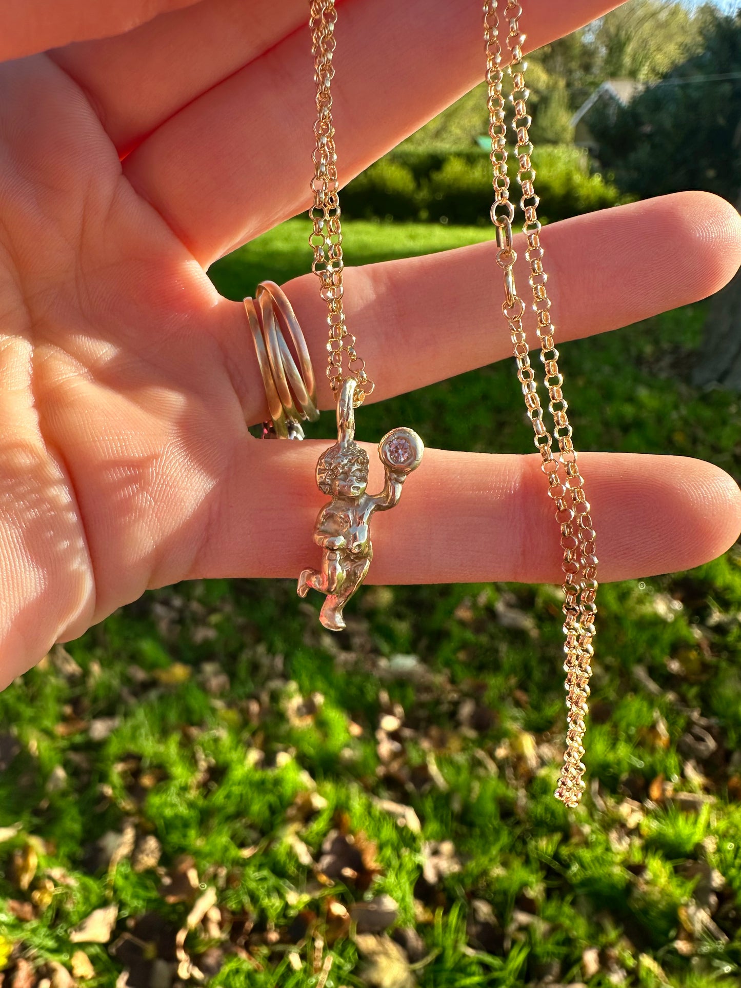 Diamond Putto pendant