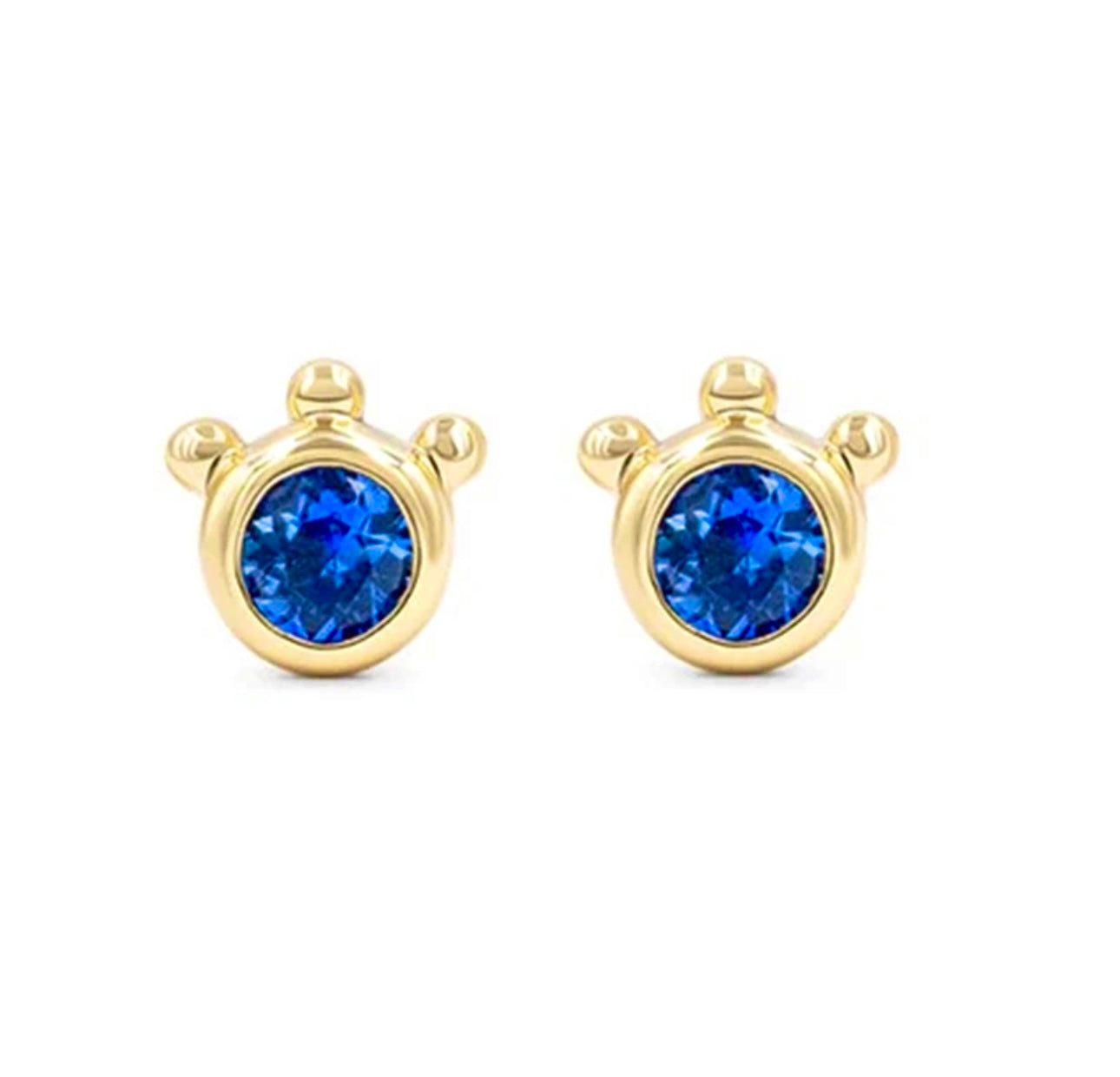 Ocean Stud Earrings, 14k thick gold plate on sterling silver