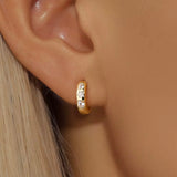 Crystal Huggie Hoops