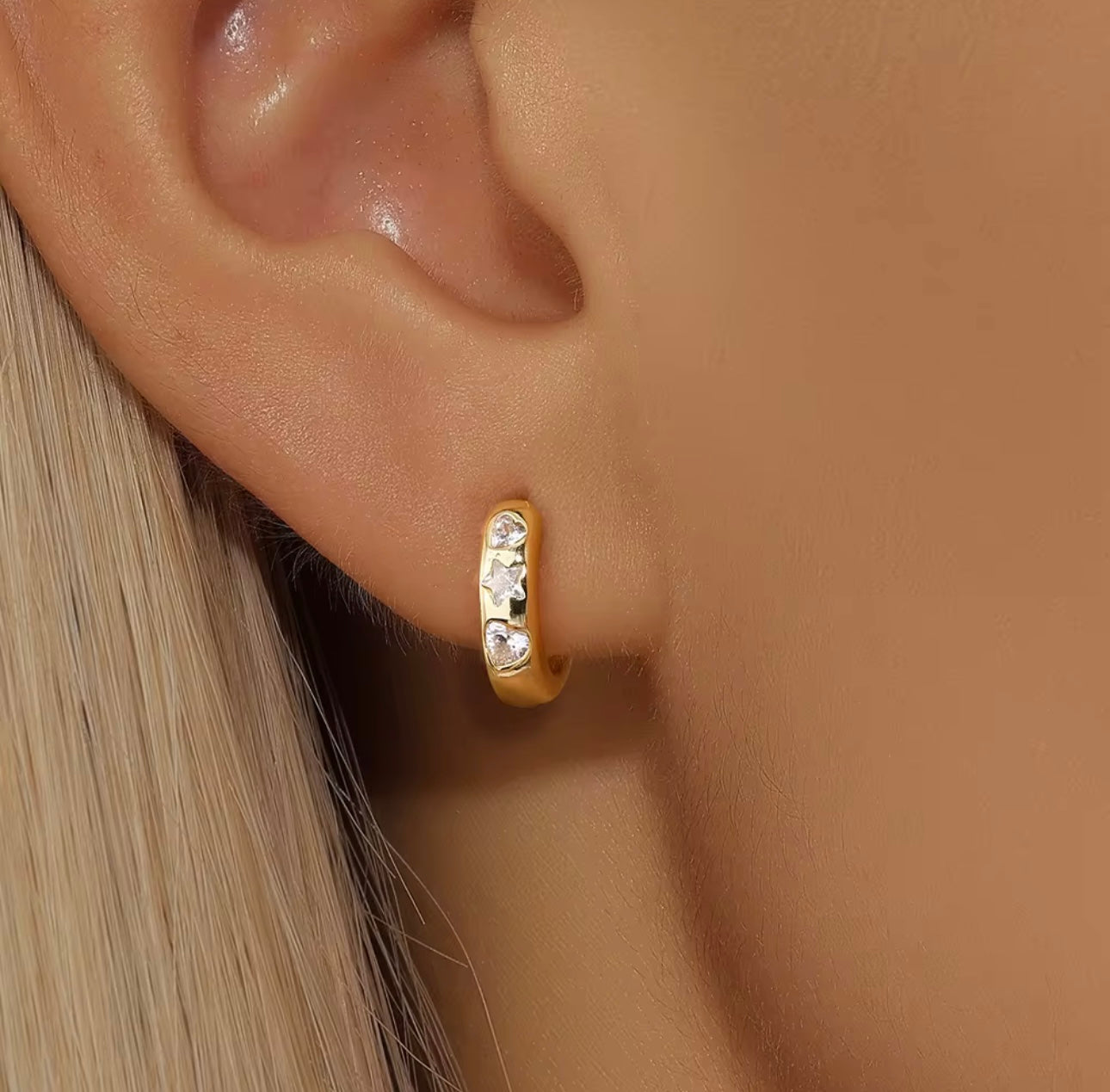 Crystal Huggie Hoops