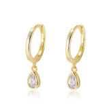 Teardrop Crystal Huggie Earring