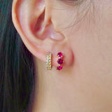 Rosetta Huggie Earrings, 14k thick gold plate on sterling silver