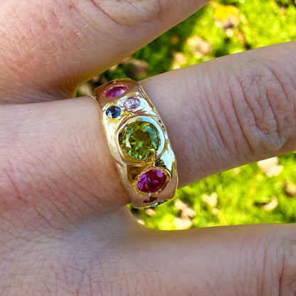 Peridot Confetti Ring