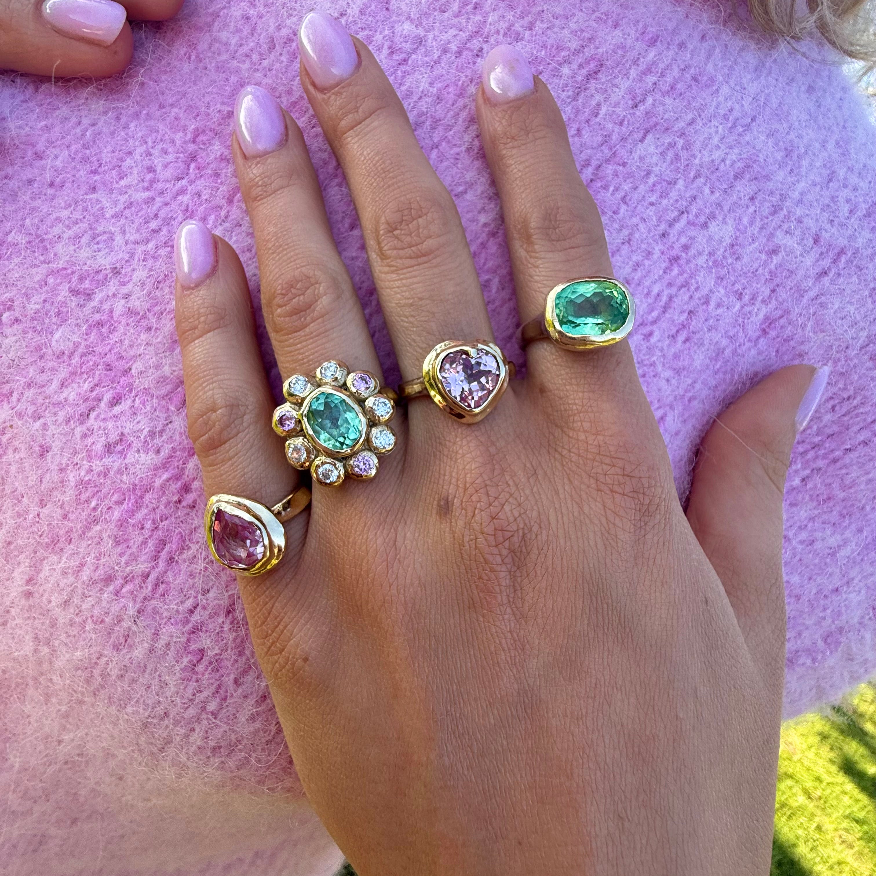 Pink Pear Ring