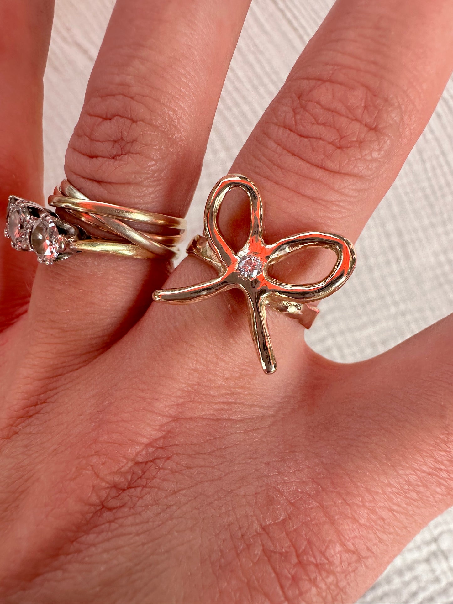 Diamond Bow Ring