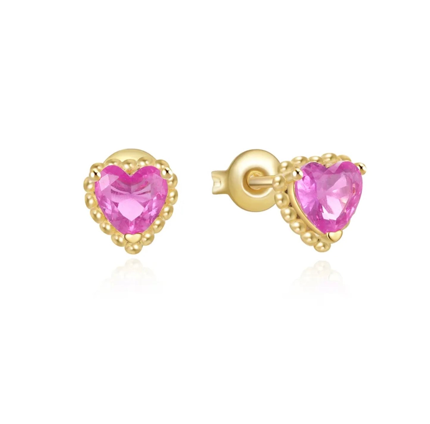 Pink Loveheart Earrings