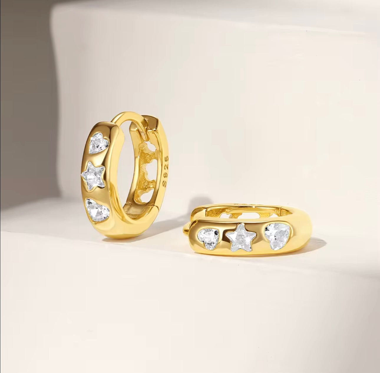 Crystal Huggie Hoops