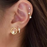 Crystal Drop Earrings, 14k thick gold plate on sterling silver