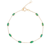 Solid Gold Natural Gemstone Bracelets