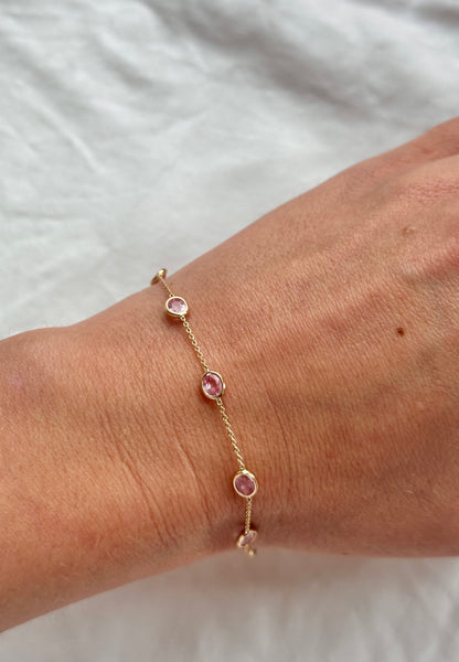 Solid Gold Natural Gemstone Bracelets