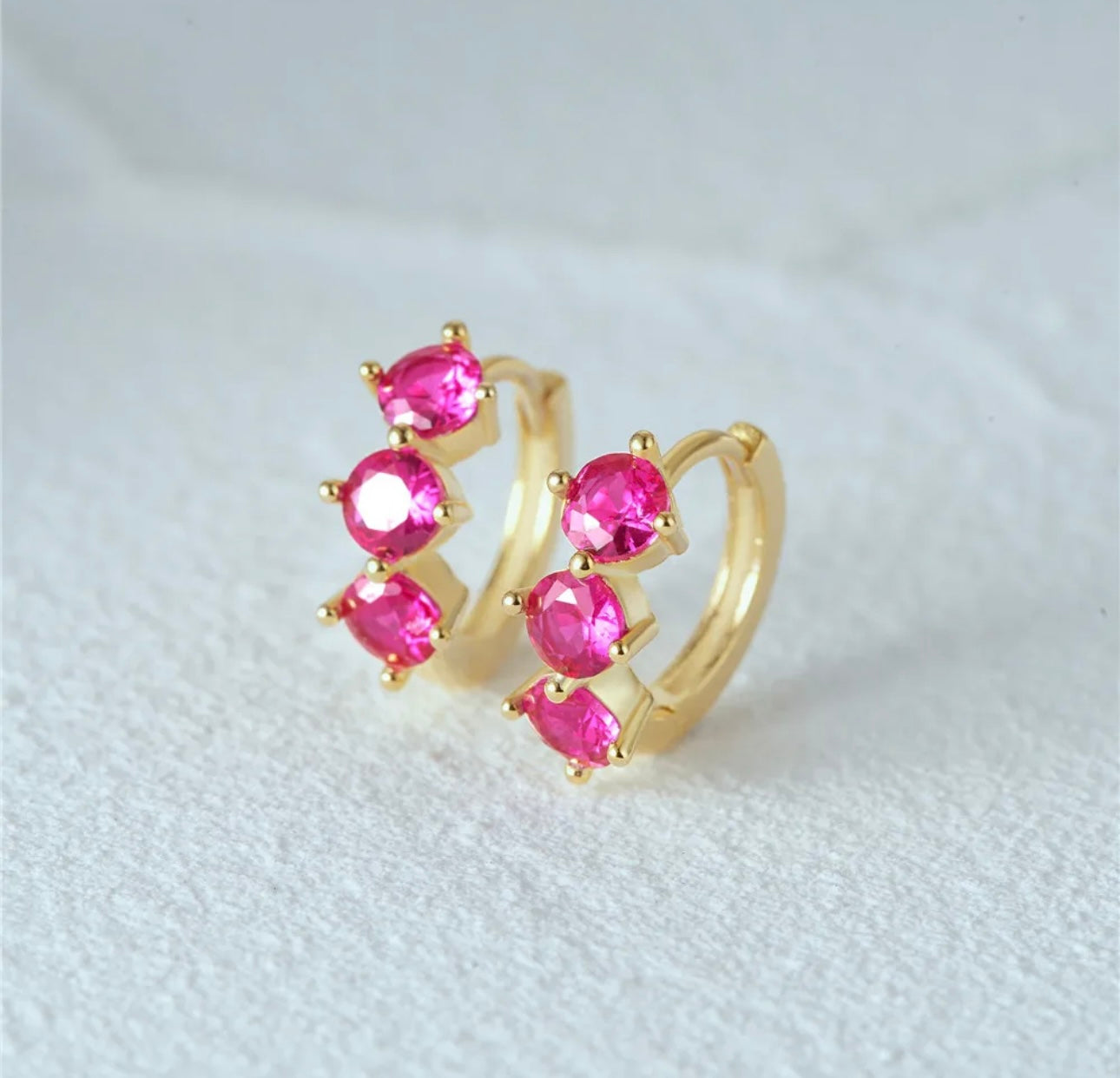 Rosetta Huggie Earrings, 14k thick gold plate on sterling silver