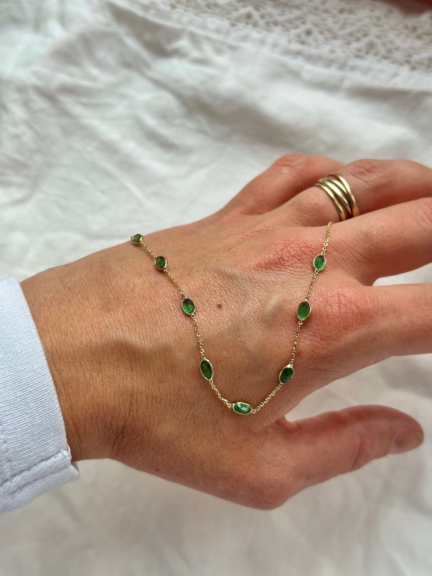 Solid Gold Natural Gemstone Bracelets