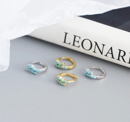 Turquoise Huggie Earrings