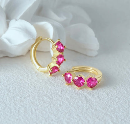 Rosetta Huggie Earrings, 14k thick gold plate on sterling silver
