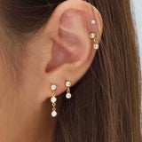 Crystal Drop Earrings, 14k thick gold plate on sterling silver