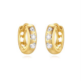 Crystal Huggie Hoops