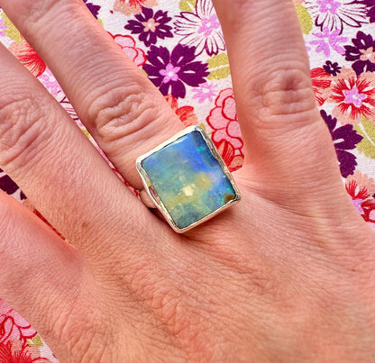 Square Opal Ring