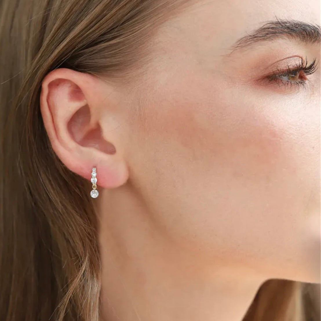 Crystal Clear Huggie Earrings