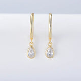 Teardrop Crystal Huggie Earring
