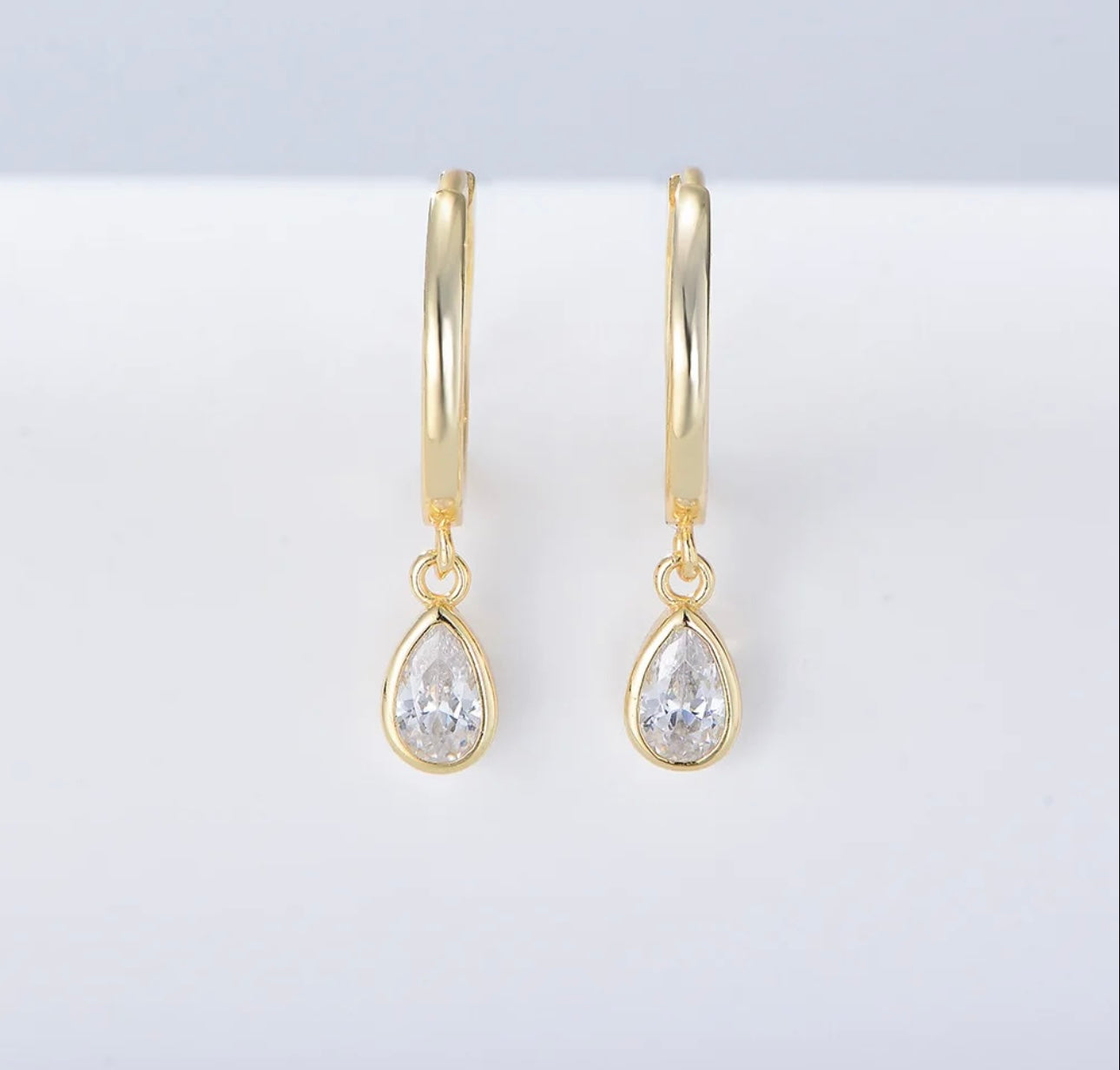 Teardrop Crystal Huggie Earring