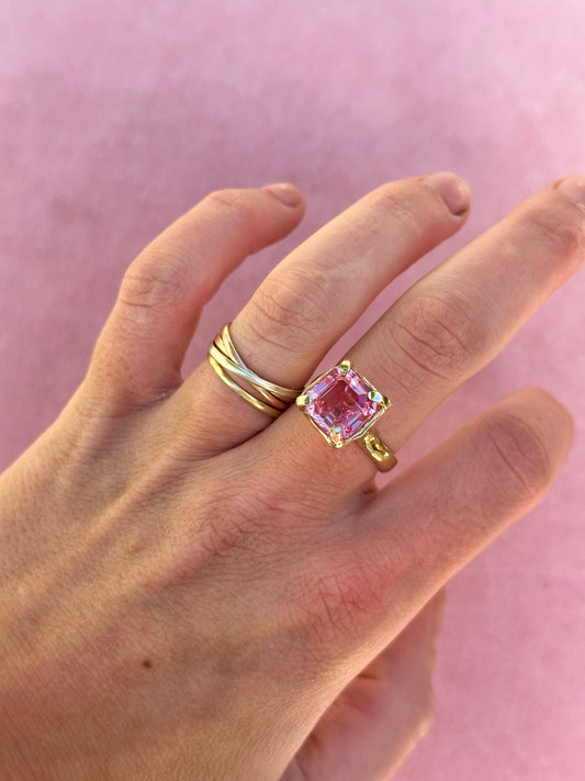 Morganite Claw Ring