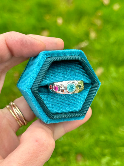 Topaz confetti Ring