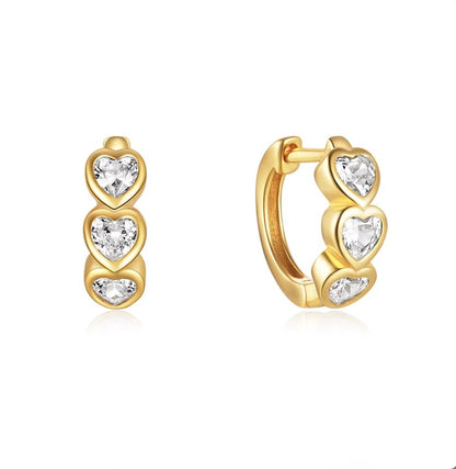 Heart Huggie Earrings