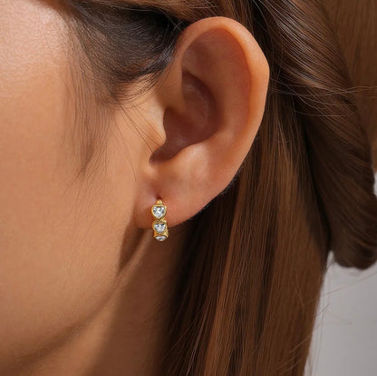Heart Huggie Earrings