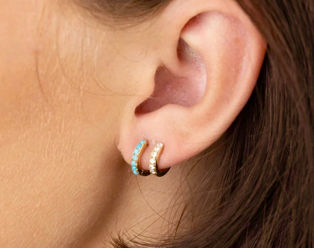 Two but One Earring, 14k thick gold plate on sterling silver