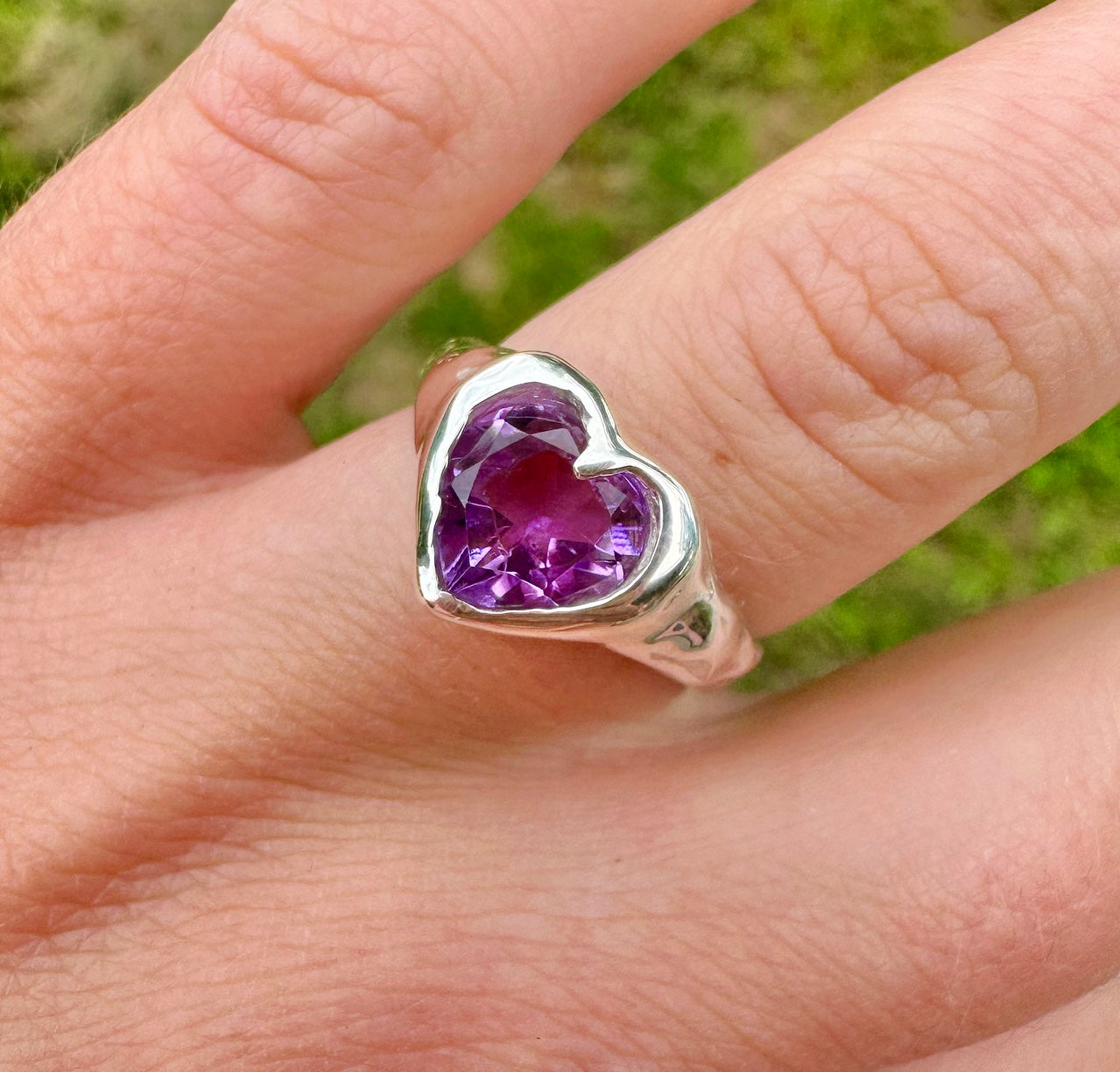 Amethyst Heart Ring