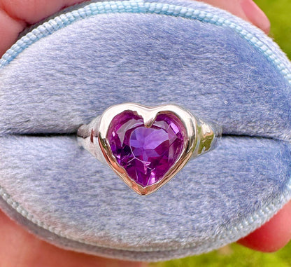 Amethyst Heart Ring