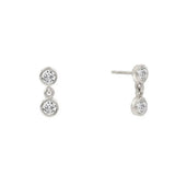 Crystal Drop Earrings, 14k thick gold plate on sterling silver