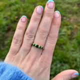 Vintage solid gold Green Zircon Ring