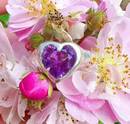 Amethyst Heart Ring