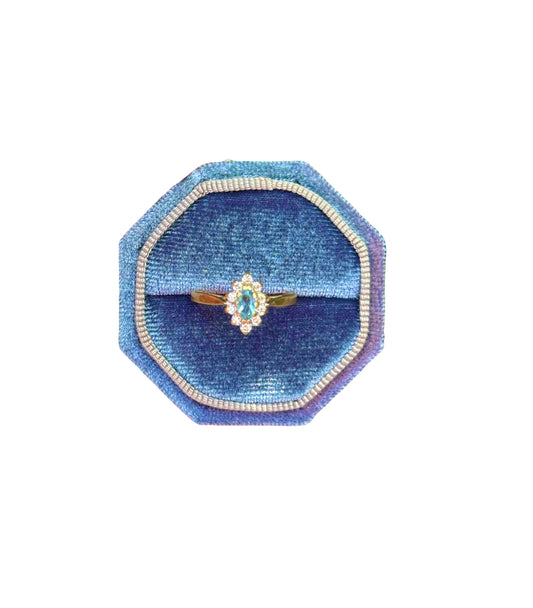Vintage Blue Sapphire & Diamond Ring