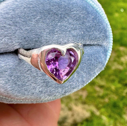 Amethyst Heart Ring