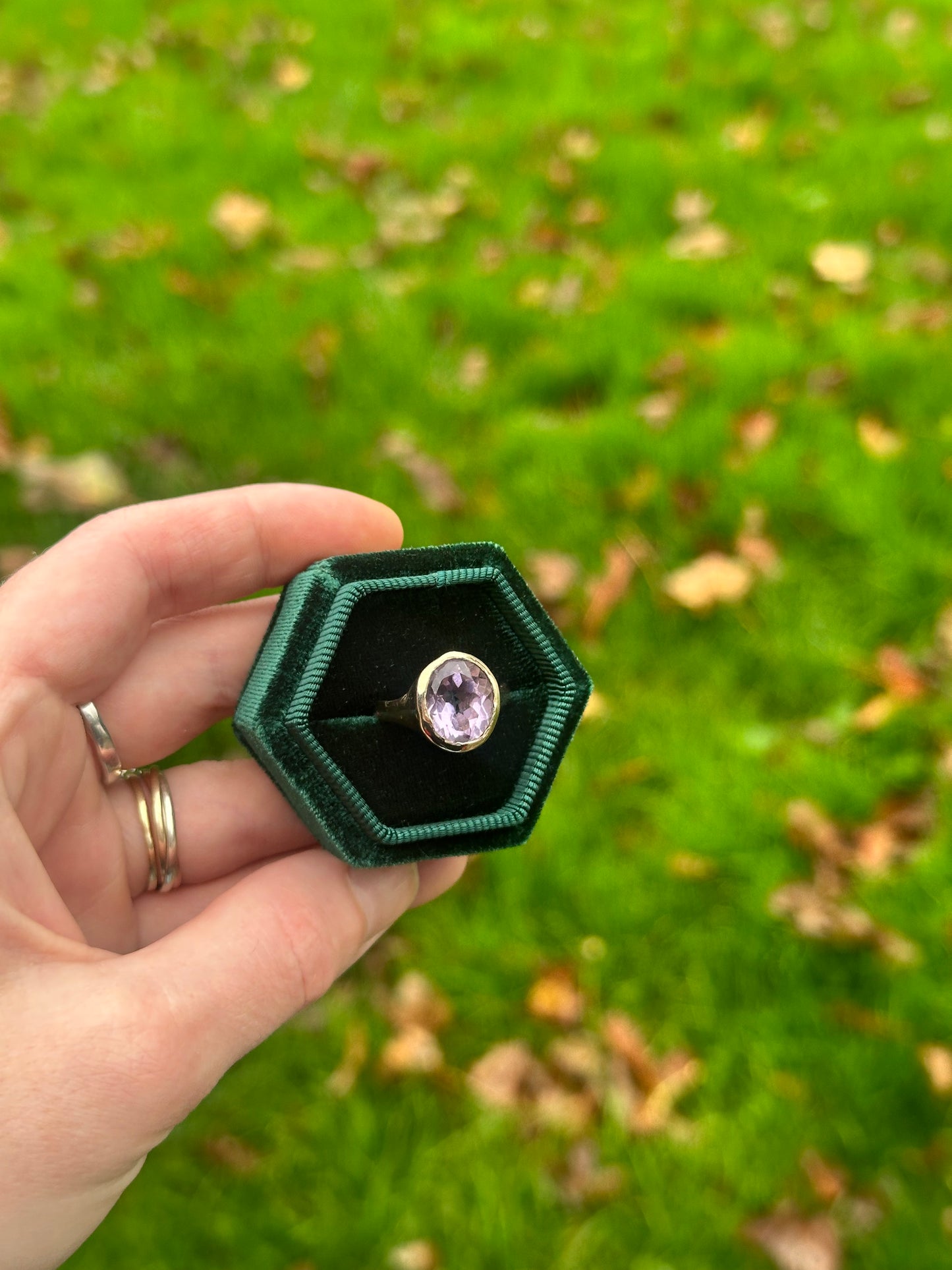 Golden Amethyst Ring